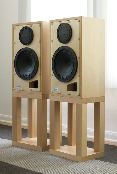 The Tocaro 42D Loudspeaker with and without grilles