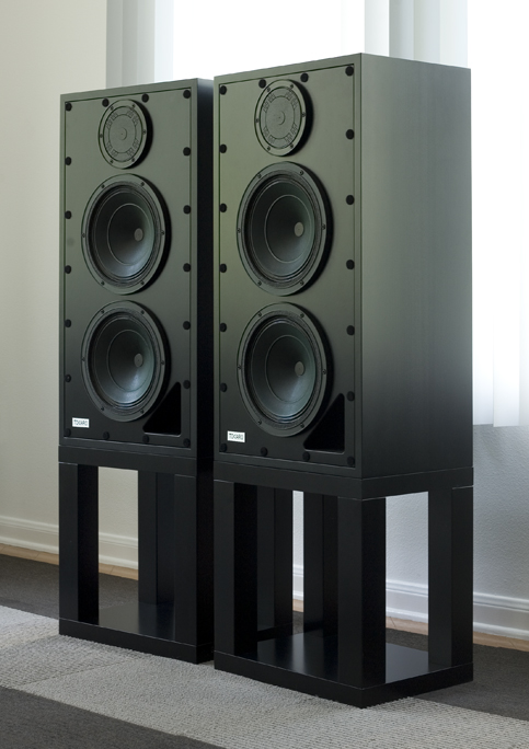 The Tocaro 45E Loudspeakers with and without grilles